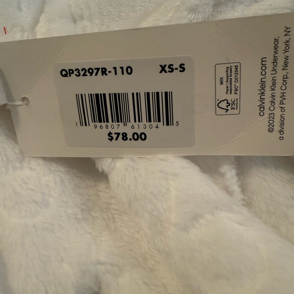 CALVIN KLEIN Women's Kimono Wrap Sleep Robe Long Sleeve White Color.Size XS/S - Picture 10 of 10